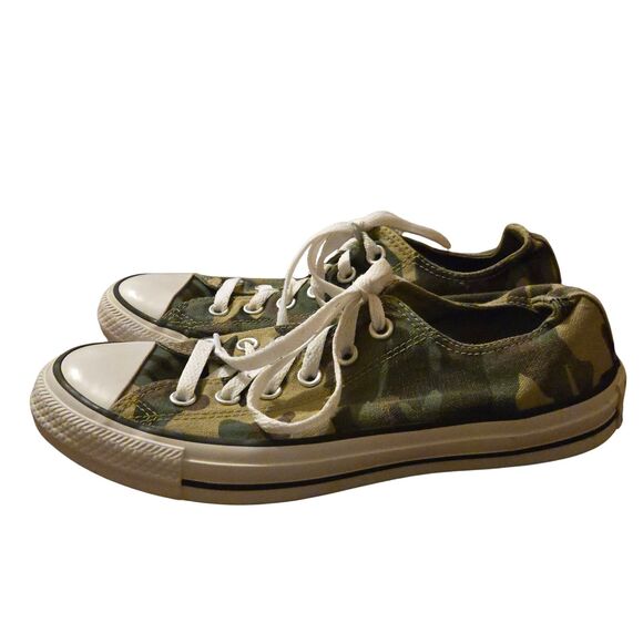Converse All Star Low Top Canvas Tennis Shoes Womens 8 Mens 6 Camouflage Jungle - Picture 6 of 12